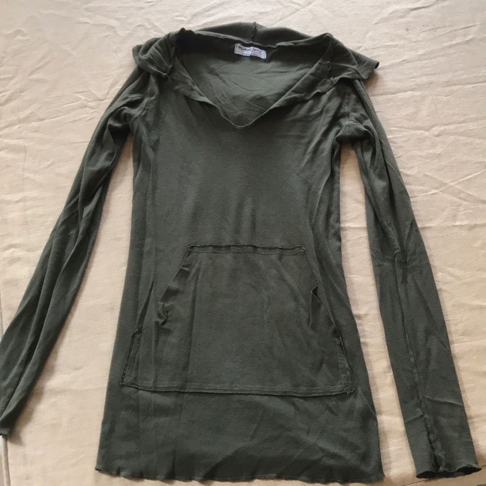 Michael Stars Olive Green Hooded Longsleve